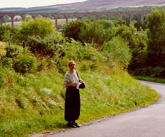 Pam Goddard near Culloden Battlefield, Inverness, Scotland
